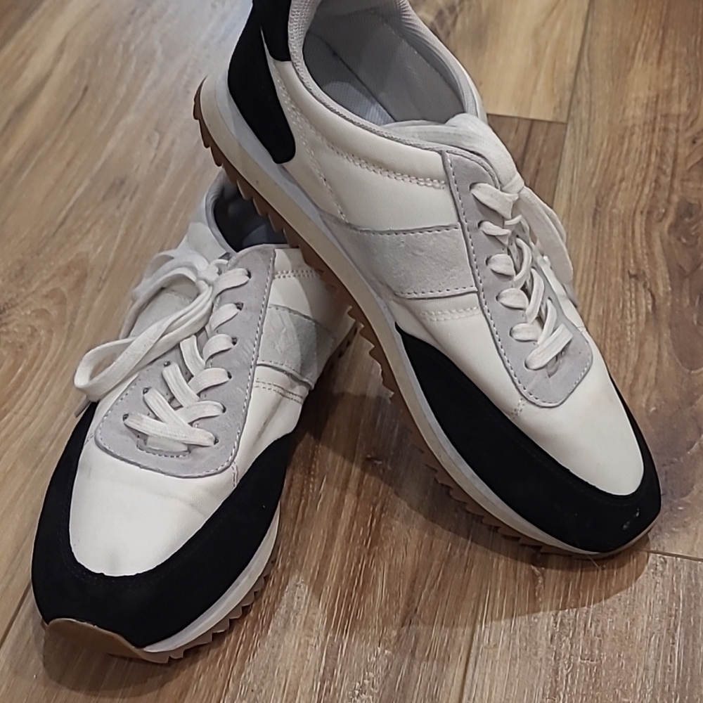 J. Crew White and Black Sneakers